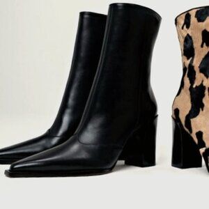 SCHUTZ "RAFFAELA" BLACK LEATHER BOOTIE NWT/NIB-SZ.7.5